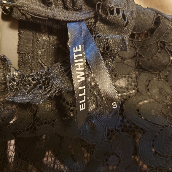 Elli White, Black lace unlined dress size small - Picture 2 of 3